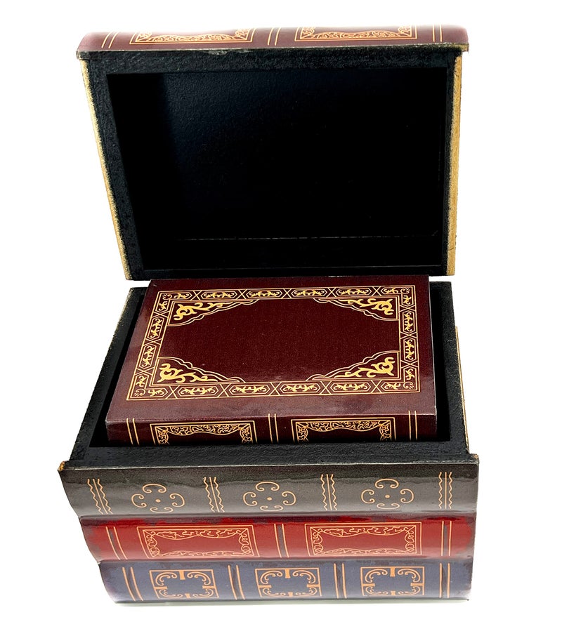Bellaa 21239 Decorative Box Set of 2 Secret Storage Vintage Hamlet Wooden Heavy Duty Bookends for Shelves Home Office School Library Decor Book Ends Shelf Holder Stoppers Supports - Image 4